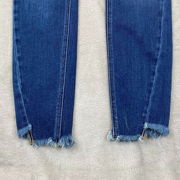 KanCan Womens Skinny Mid-Rise Jeans Size 25 Frayed Hem 211014 - Picture 14 of 16